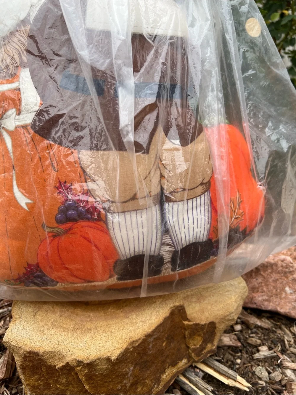 Vintage Thanksgiving Handmade Pilgrim Pumpkin door decor NWT Autumn Halloween